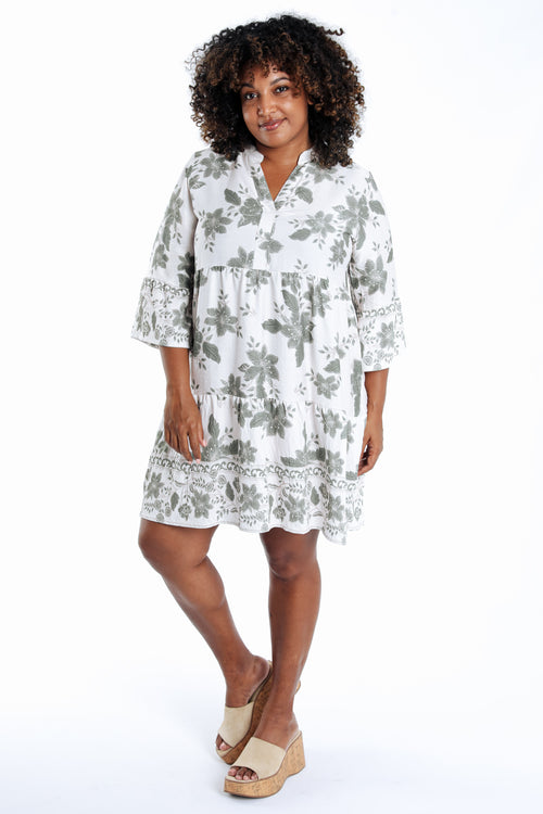 Kurzes Kleid aus Viskose mit Blumenmuster-Paprika-8