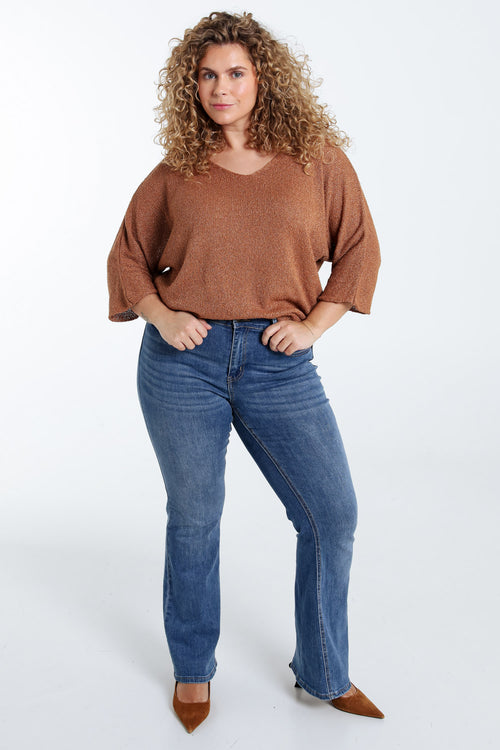 Boxförmiger Pullover aus Baumwolle mit Lurex-Paprika-9