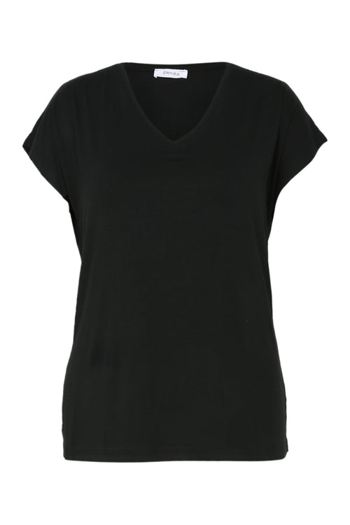 Unifarbenes Viskose-T-Shirt-Paprika-10