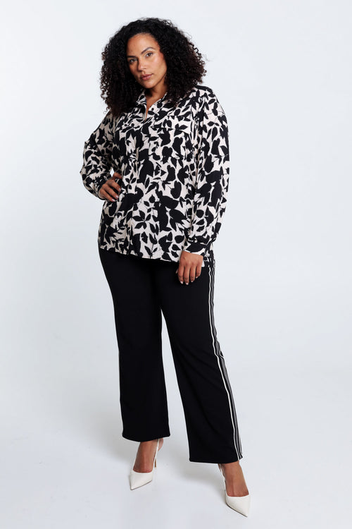 Chemise bicolore en viscose-Paprika-7