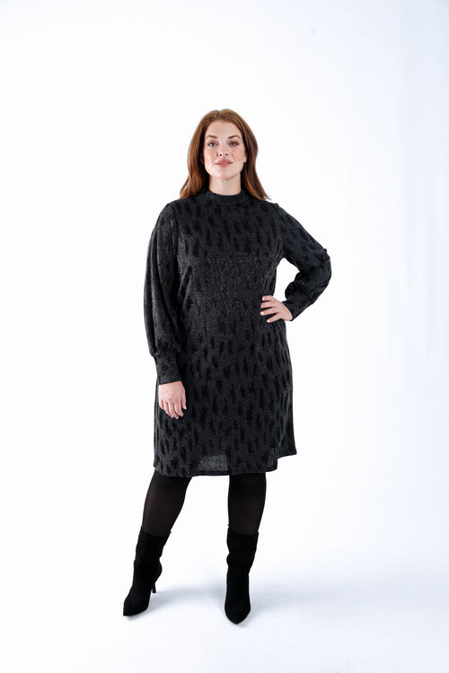 Kleid mit Jacquard-Leopardenmuster-Paprika-7