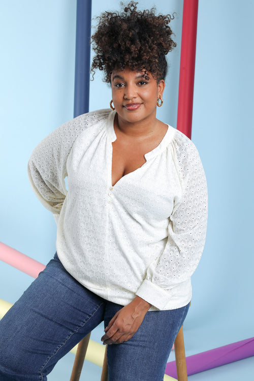 Blouse en dentelle unie-Paprika-1