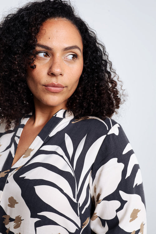 Robe à fleurs en viscose-Paprika-5