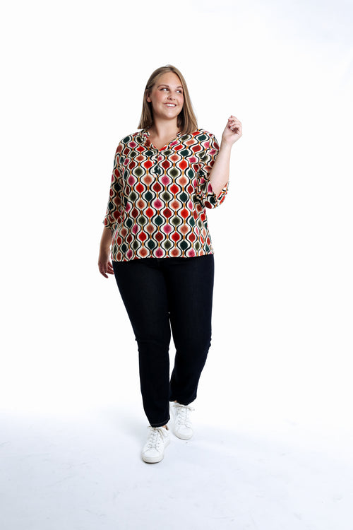 Bluse aus bedrucktem Viskosestoff-Paprika-6
