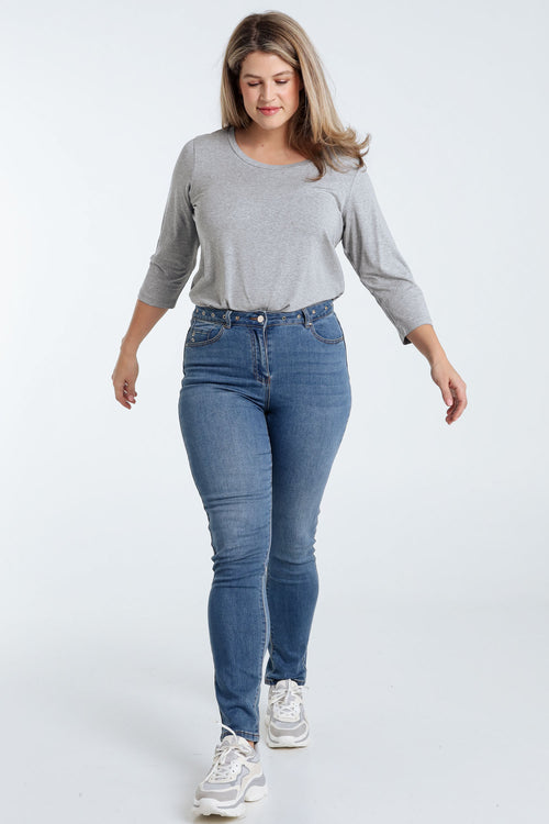 Slim-Fit-Jeans „Louise“ L32 Ösendetail an Gürtel und Taschen-Paprika-7