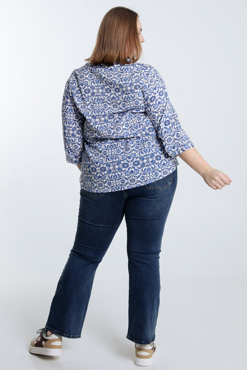  Bluse mit zweifarbigem Druck-Paprika-2