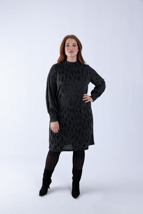 Kleid mit Jacquard-Leopardenmuster-Paprika-7