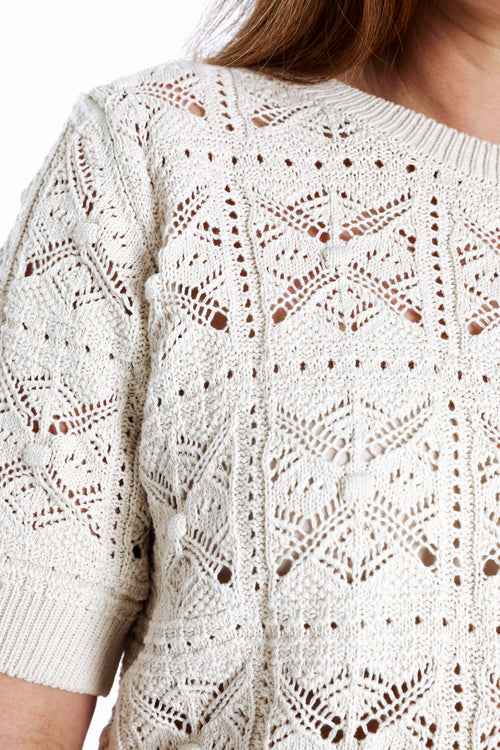 Pull court en crochet fantaisie-Paprika-6