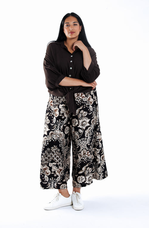 Weite Hose aus Viskose mit Paisley-Muster-Paprika-1