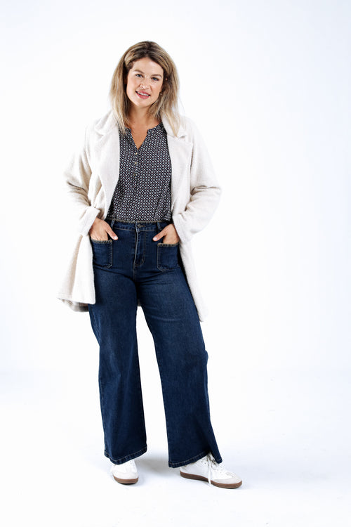 Manteau mi-long uni-Paprika-6