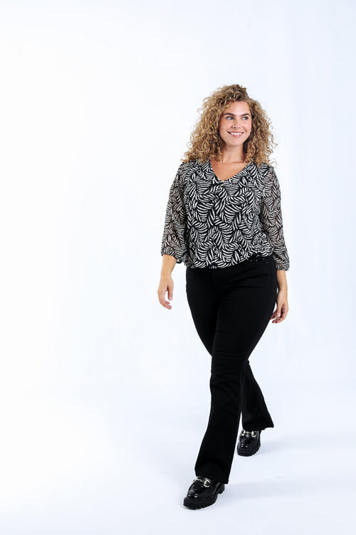T-Shirt aus bedrucktem Voile-Paprika-6