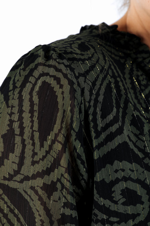 Zweifarbige Bluse mit Paisley-Muster-Paprika-5