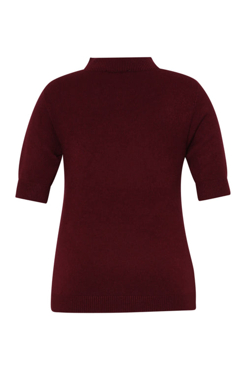 Uni kurzärmeliger Pullover-Paprika-8