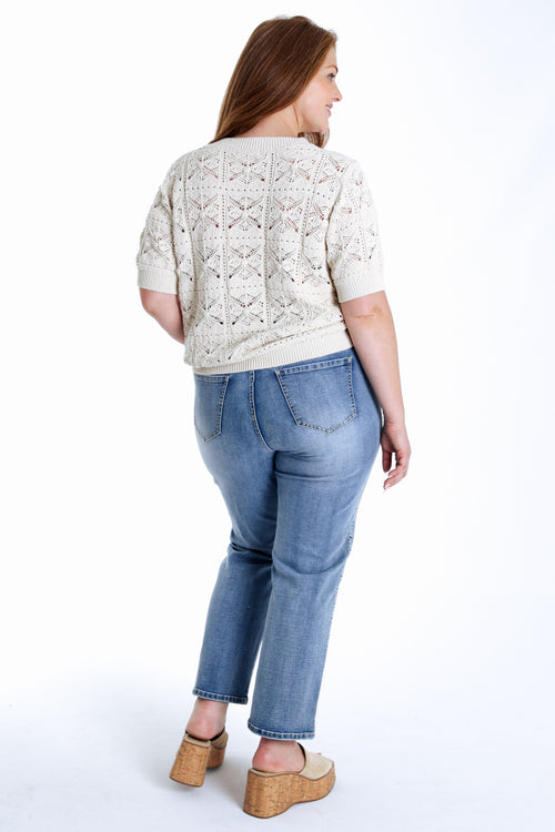 Pull court en crochet fantaisie-Paprika-4