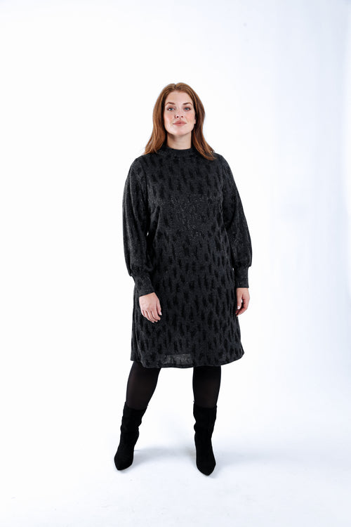 Kleid mit Jacquard-Leopardenmuster-Paprika-8