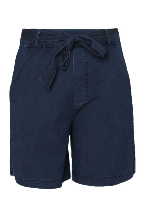 Jeansshorts in einfarbig-Paprika-1