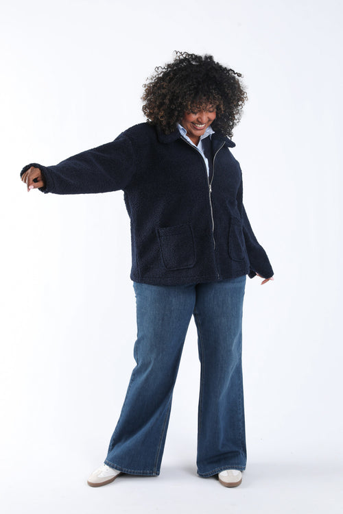 Einfarbiger Teddy-Mantel-Paprika-5