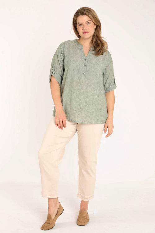 Blouse unie chinée-Paprika-7