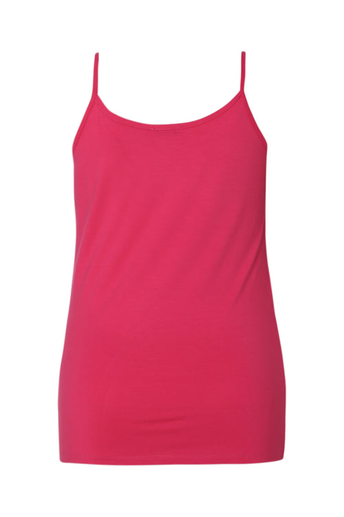 Tanktop mit feinen Trägern aus einfarbiger Viskose-Paprika-11