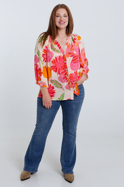 Bluse aus bedruckter Viskose-Paprika-8