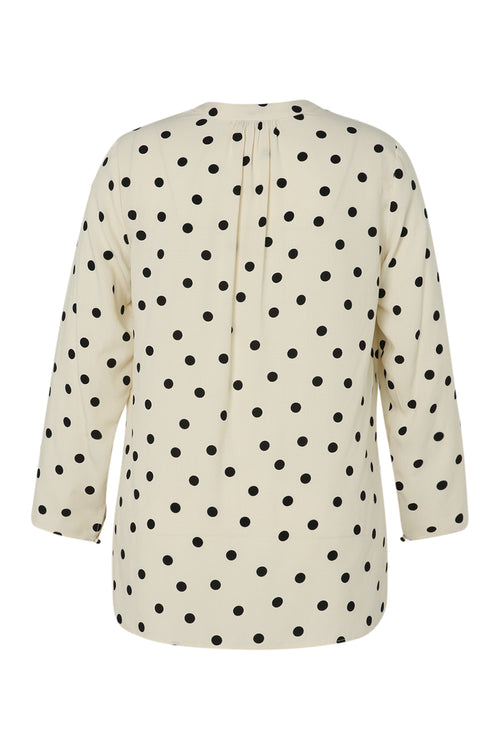 Bluse aus bedruckter Viskose mit Punkten-Paprika-11