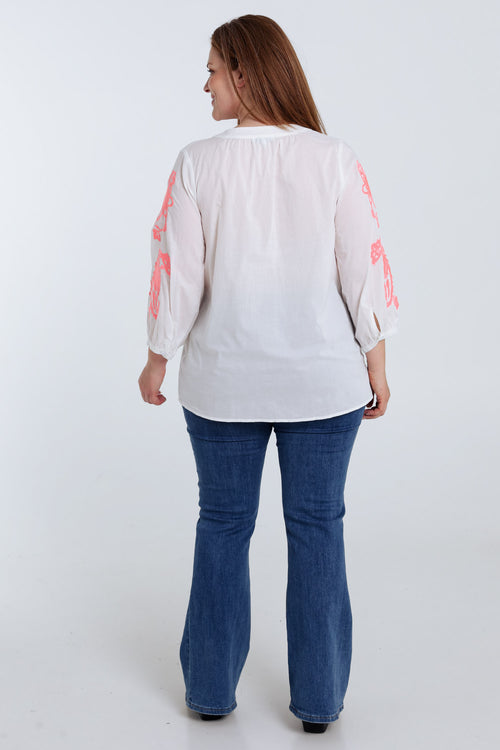 Baumwollbluse mit Stickereien-Paprika-2