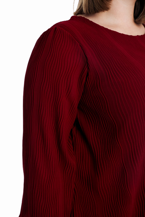 Blouse plissée unie-Paprika-4