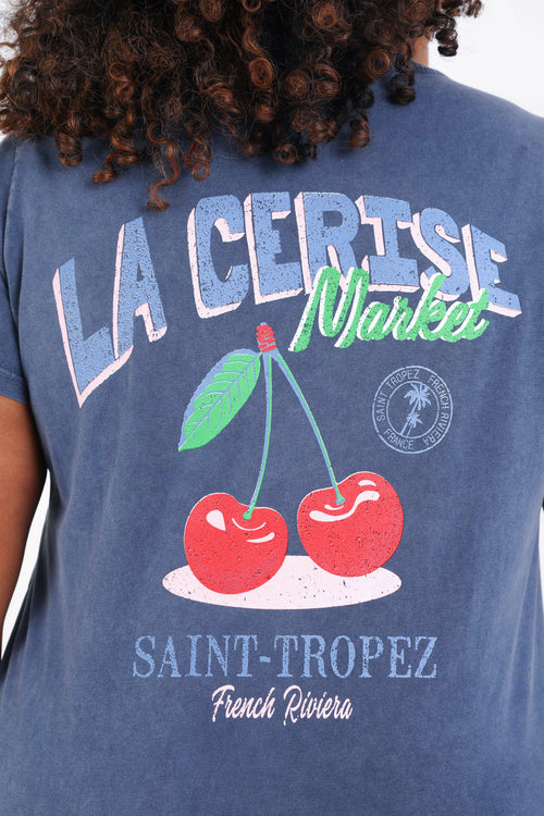 T-shirt en coton imprimé cerises-Paprika-3