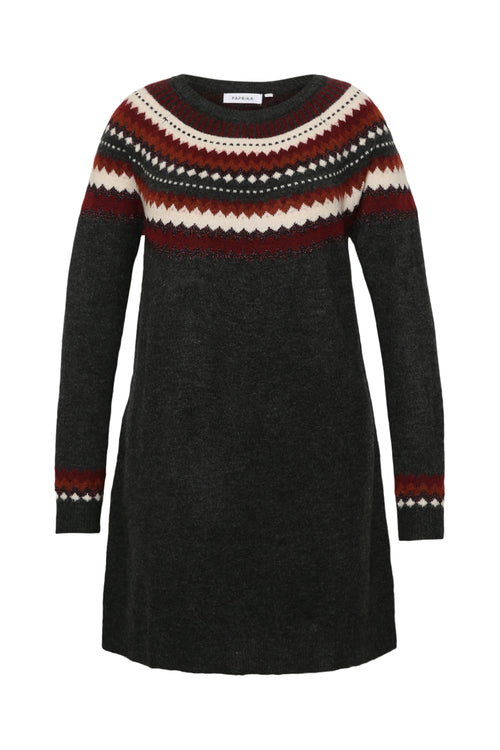 Pulloverkleid mit Jacquardmuster-Paprika-9