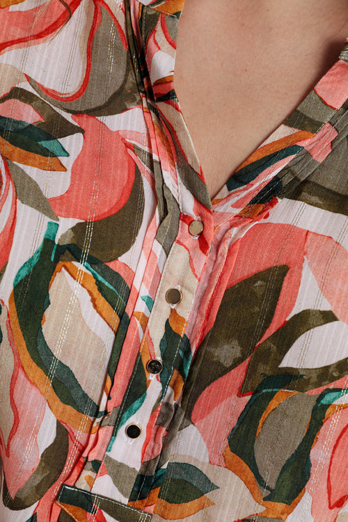 Bluse aus Viskose mit Blattdruck-Paprika-6