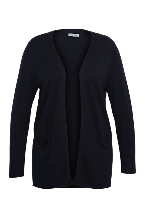 Cardigan fin en viscose uni-Paprika-10