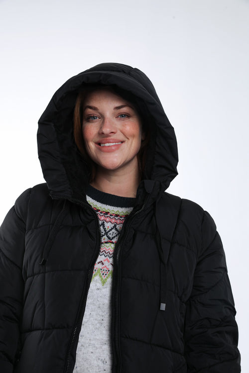 Uni langer Daunenmantel-Paprika-7