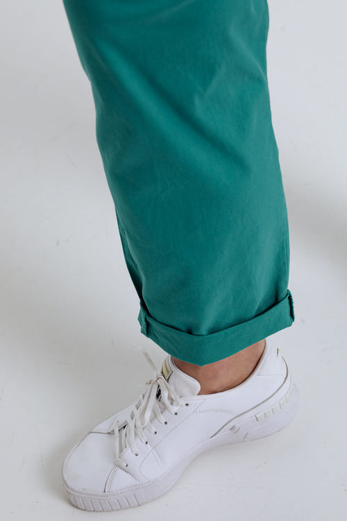 Unifarbene 7/8-Chinohose mit locker geschnittenen Hosenbeinen-Paprika-4