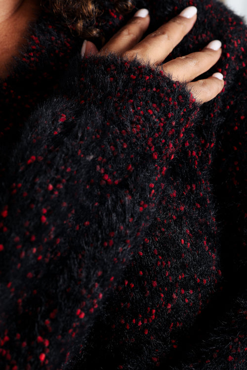 Schlichter Popcorn-Strickpullover-Paprika-6