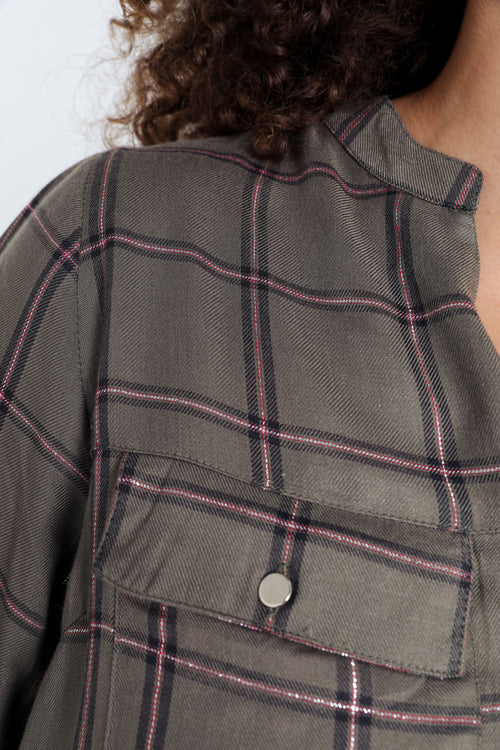 Chemise à carreaux en viscose-Paprika-6