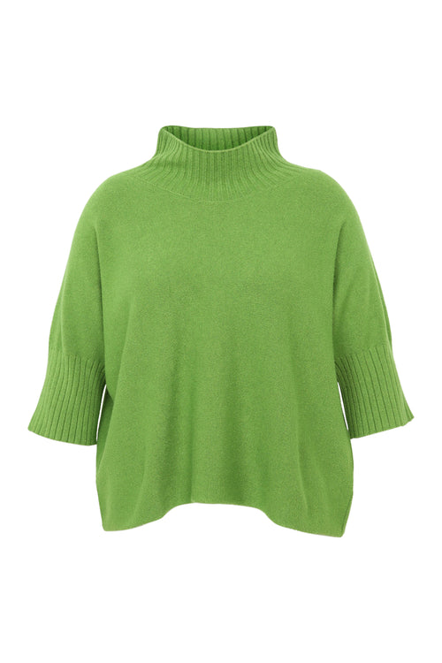 Langer, unifarbiger Pullover aus Viskose mit Saum am unteren Ende-Paprika-10