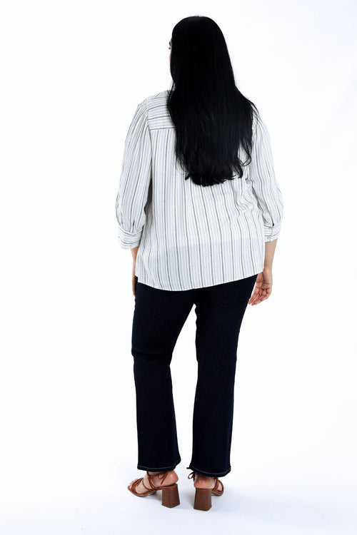 Bluse aus gestreiftem Viskose-Leinen-Paprika-2