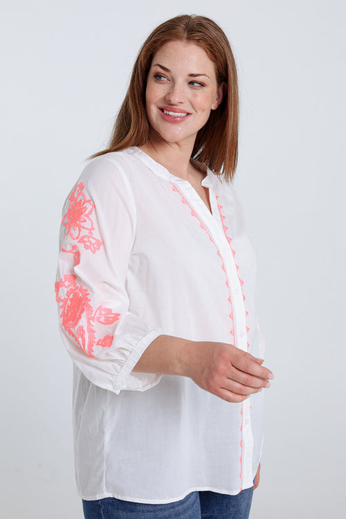 Baumwollbluse mit Stickereien-Paprika-1