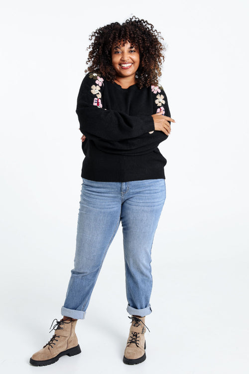 Einfarbiger Pullover mit Stickeffekt an den Ärmeln-Paprika-8