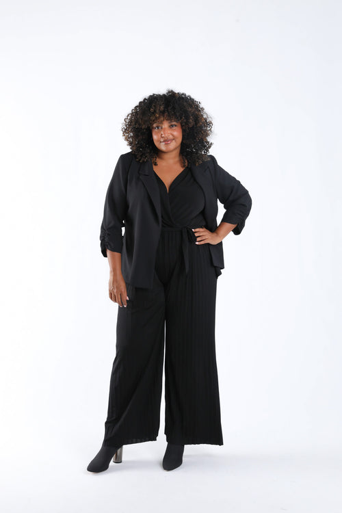 Locker geschnittener einfarbiger Blazer-Paprika-6