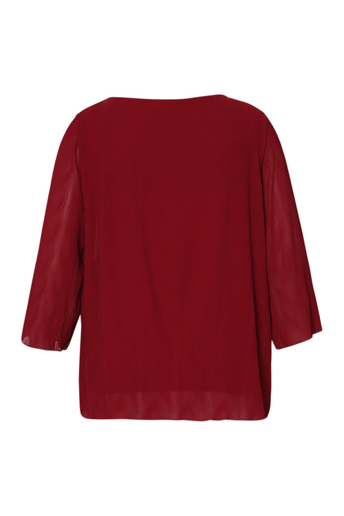 Blouse plissée unie-Paprika-8