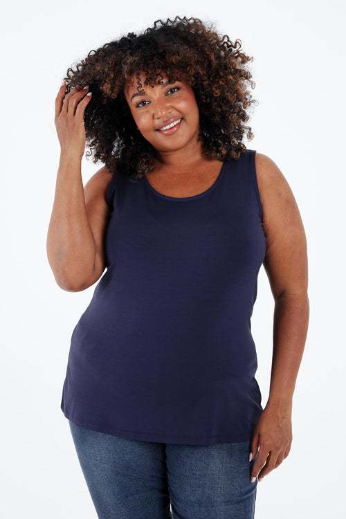 Débardeur uni en viscose-Paprika-3