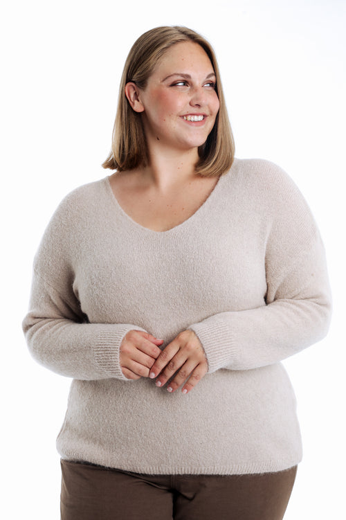 Pullover aus einfarbiger Alpakawolle-Paprika-1