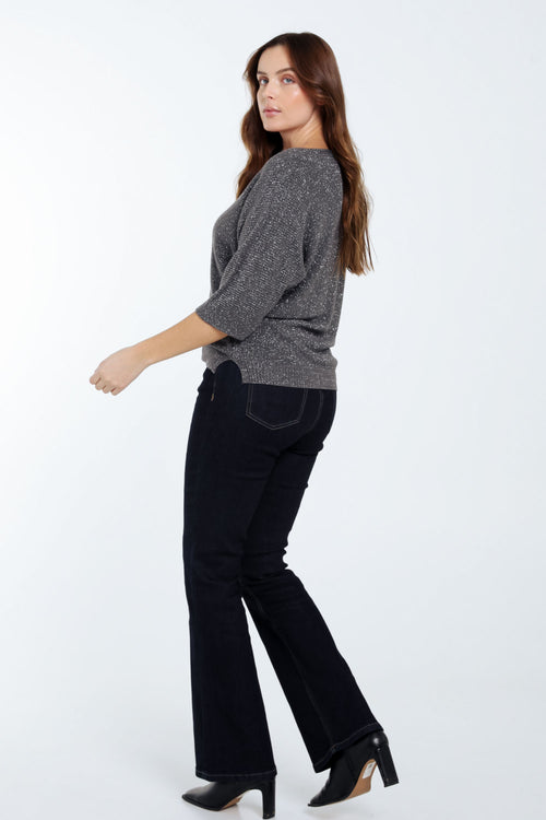 Einfarbiger Pullover mit Lurex-Paprika-2