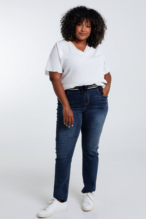 Unifarbene Slim-Fit-Jeansjeggings „Lolly“ L32 mit Netzgürtel-Paprika-6