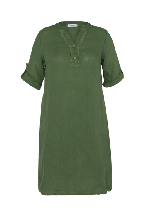 Leinen-Tunika-Kleid uni-Paprika-3