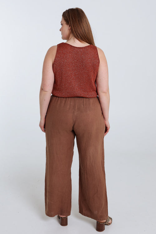 Einfarbiger Mesh-Top mit Lurex-Paprika-2