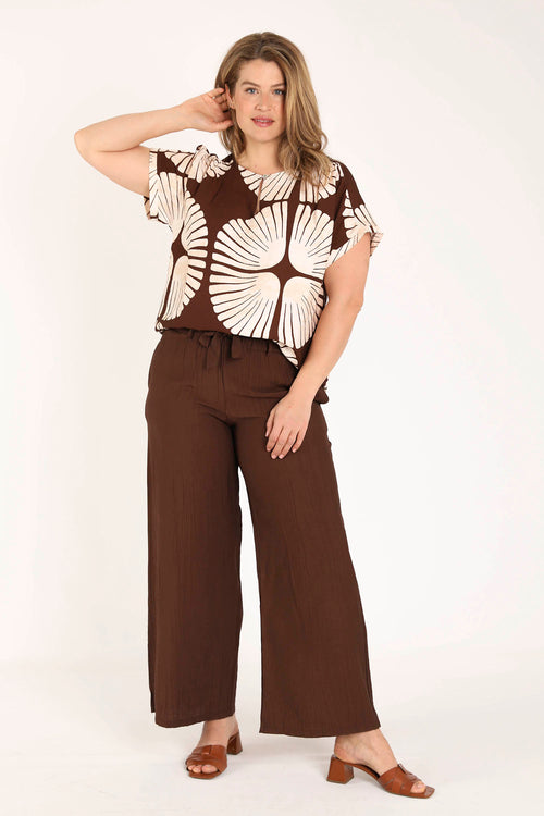 Bluse aus bedrucktem, zweifarbigem Viskosestoff-Paprika-6