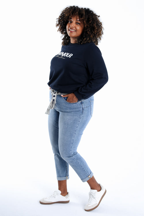 Jeans Louise slim 3/4 mit Fantasie-Gürtel-Paprika-9