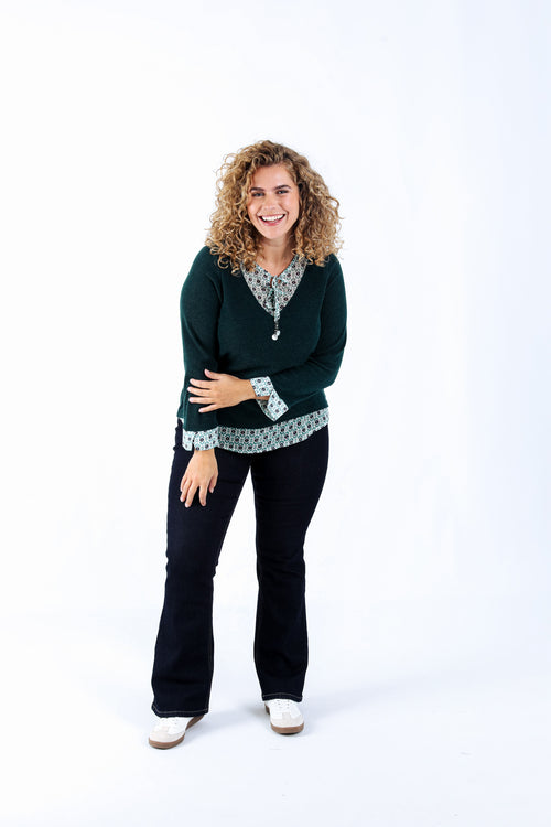 Pullover 2-in-1 mit geometrischem Muster-Paprika-6